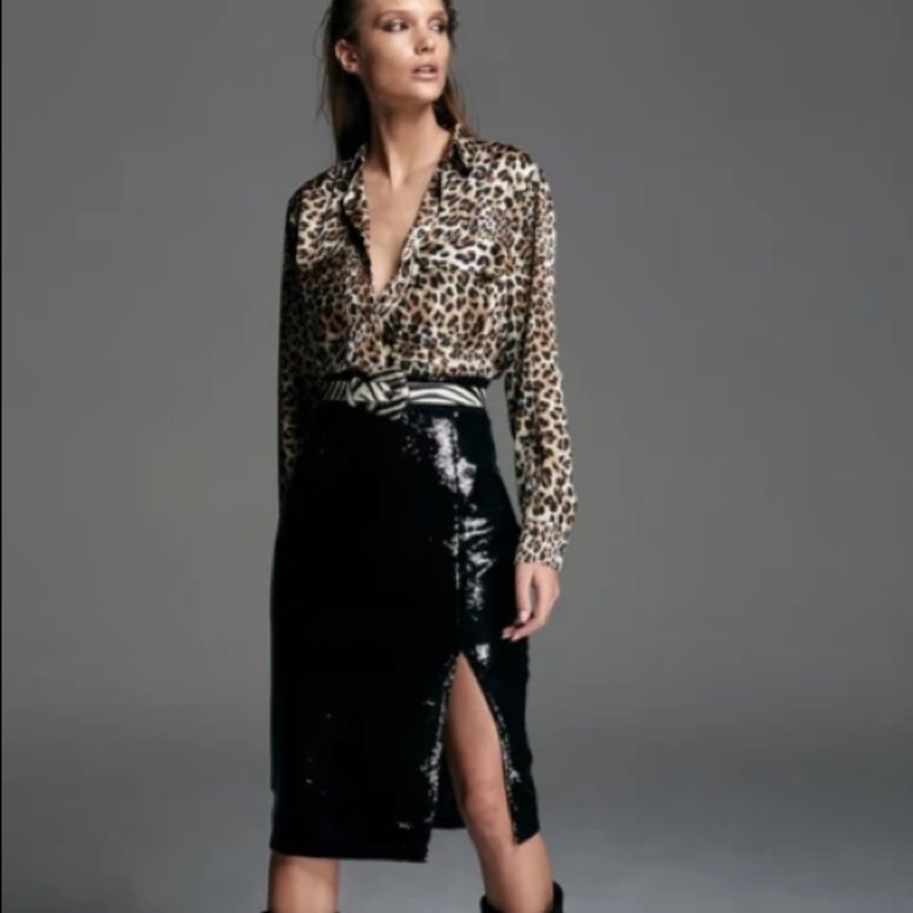 NEW! SEN Sequin Pencil Skirt with Slits